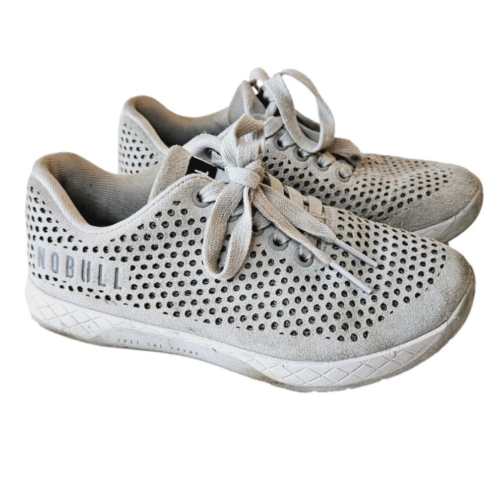 Nobull Trainers Gray Perforated Suede Crossfit Shoes Men's Sz 4.5 Women's 6